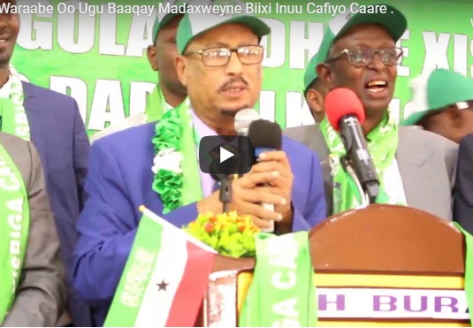 Feysal Cali Waraabe Burco ka khudbadeeyay