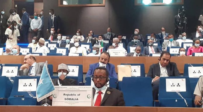 Wasiiru dowlaha Arrimaha Dibadda iyo Iskaashiga Caalamiga oo ku sugan shirka iskaashiga Islaamka