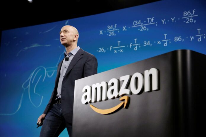 FILE PHOTO: Amazon CEO Bezos discusses his company's new Fire smartphone in Seattle, Washington