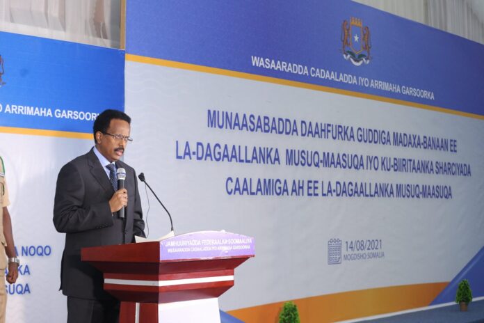 madaxweyne Farmaajo oo 14-ka Augusto u asteeyay maalinta dagaallanka musuqa