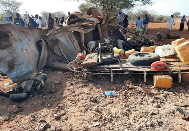 gaari la qarxiyay mandera