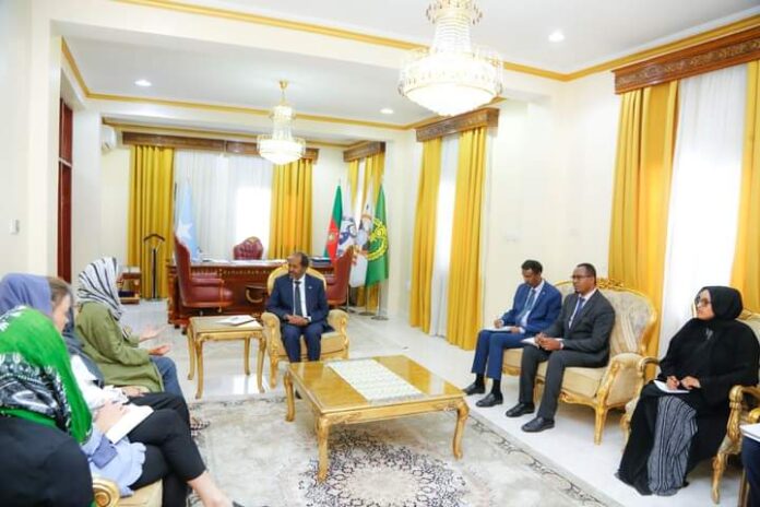 Xasan Sheekh oo la kulmay ergayga Midowga Yurub ee geeska Afrika